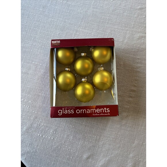 SIX (Not Eight) Martha Stewart 2008‎ Yellow Gold Christmas Tree Ornaments VTG - Picture 1 of 9